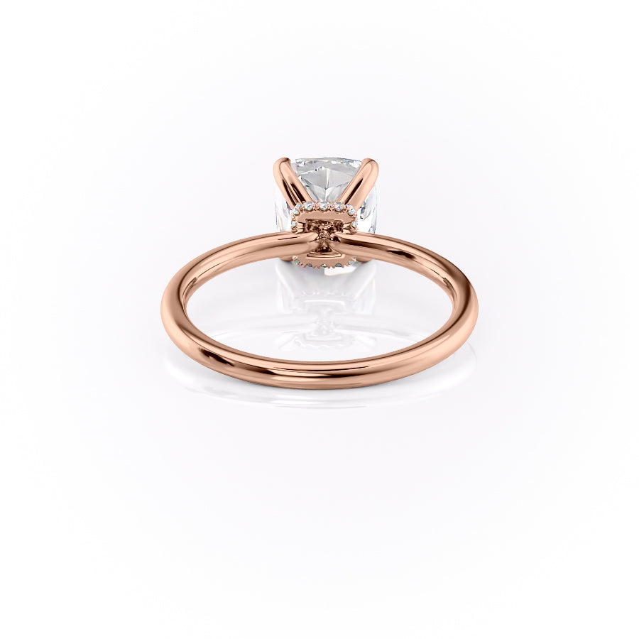 Luminous Glow 1.55 Carat VVS1 Lab-Grown Hidden Halo Engagement Ring in 18K Rose Gold Back View