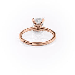 Luminous Glow 1.55 Carat VVS1 Lab-Grown Hidden Halo Engagement Ring in 18K Rose Gold Back View