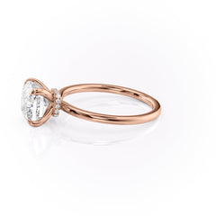 Luminous Glow 1.55 Carat VVS1 Lab-Grown Hidden Halo Engagement Ring in 18K Rose Gold Left Side View