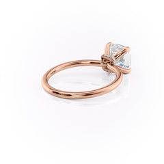 Luminous Glow 1.55 Carat VVS1 Lab-Grown Hidden Halo Engagement Ring in 18K Rose Gold Right Side Cross View