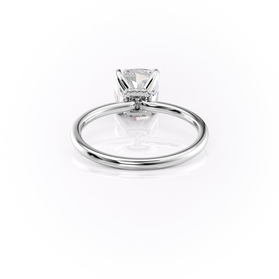 Luminous Glow 1.55 Carat VVS1 Lab-Grown Hidden Halo Engagement Ring in 18K White Gold Back View