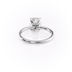 Luminous Glow 1.55 Carat VVS1 Lab-Grown Hidden Halo Engagement Ring in 18K White Gold Back View