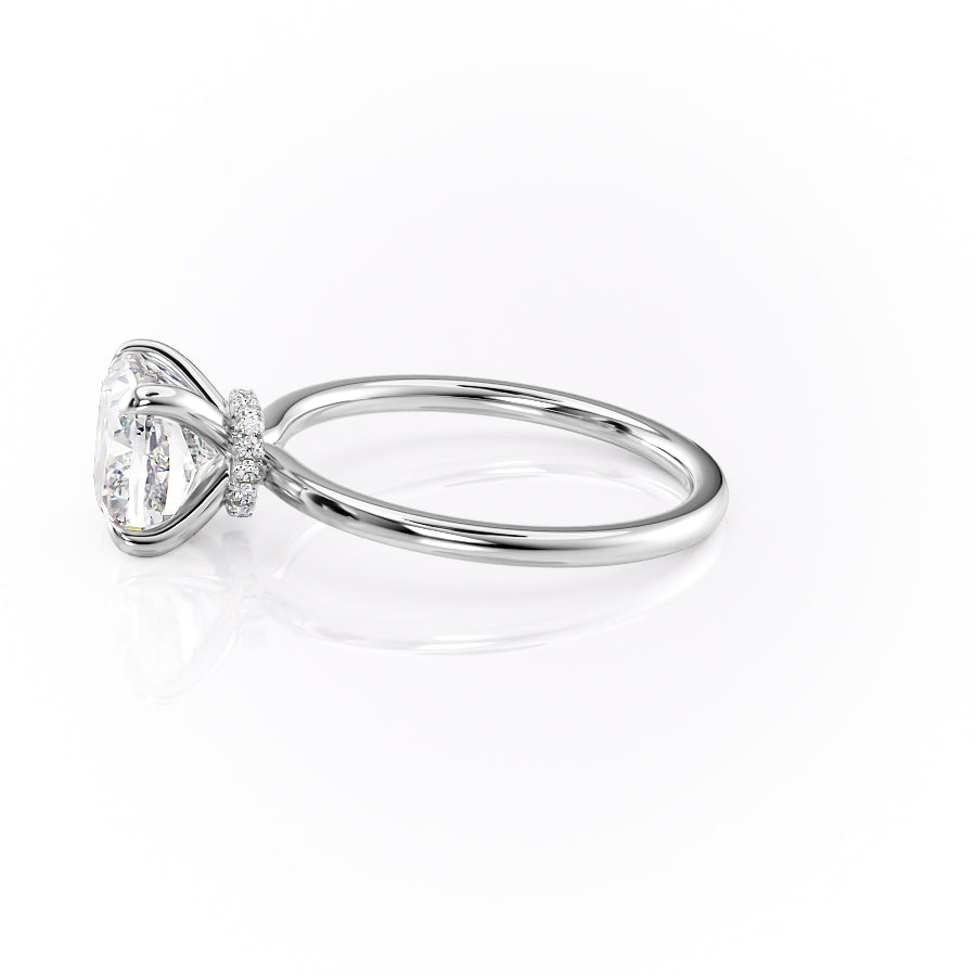 Luminous Glow 1.55 Carat VVS1 Lab-Grown Hidden Halo Engagement Ring in 18K White Gold Left Side View