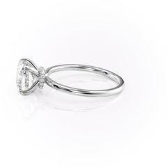 Luminous Glow 1.55 Carat VVS1 Lab-Grown Hidden Halo Engagement Ring in 18K White Gold Left Side View