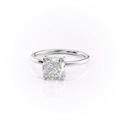 Luminous Glow 1.55 Carat VVS1 Lab-Grown Hidden Halo Engagement Ring in 18K White Gold Left View