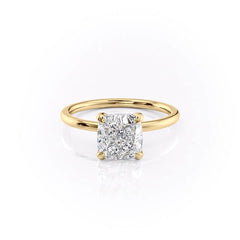 Luminous Glow 1.55 Carat VVS1 Lab-Grown Hidden Halo Engagement Ring in 18K Yellow Gold Front View