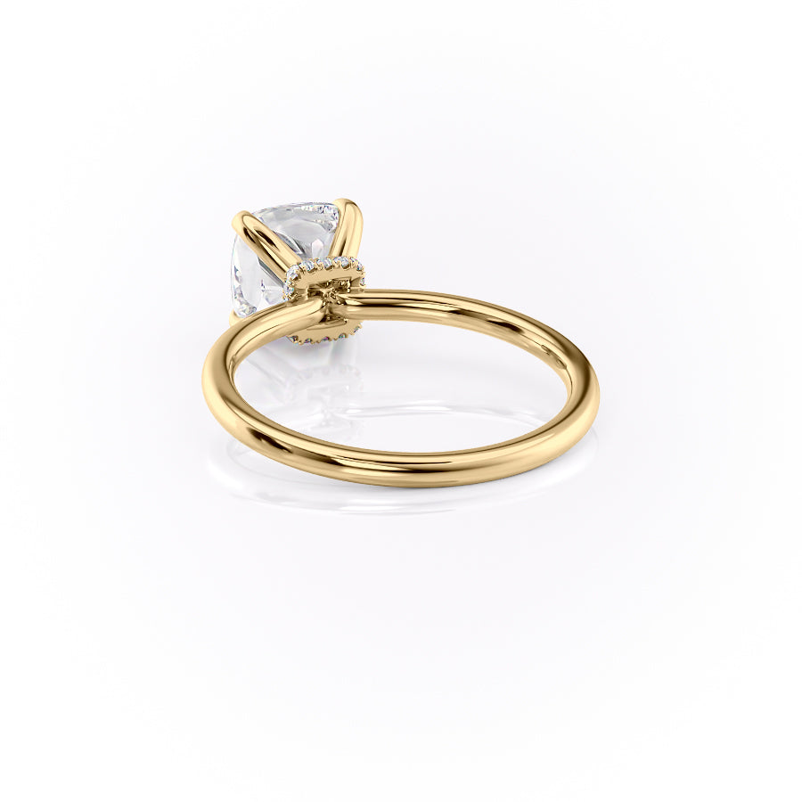 Luminous Glow 1.55 Carat VVS1 Lab-Grown Hidden Halo Engagement Ring in 18K Yellow Gold Left Side Cross View