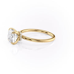 Luminous Glow 1.55 Carat VVS1 Lab-Grown Hidden Halo Engagement Ring in 18K Yellow Gold Left Side View