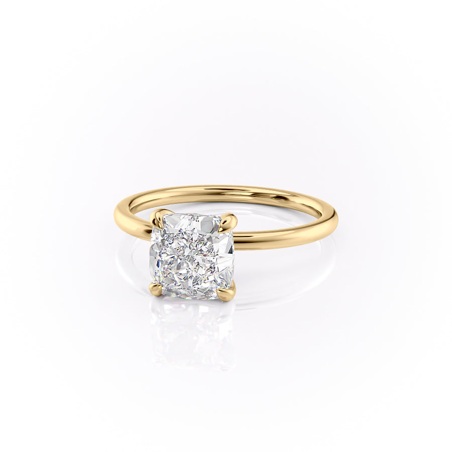 Luminous Glow 1.55 Carat VVS1 Lab-Grown Hidden Halo Engagement Ring in 18K Yellow Gold Left View