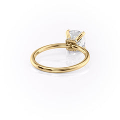 Luminous Glow 1.55 Carat VVS1 Lab-Grown Hidden Halo Engagement Ring in 18K Yellow Gold Right Side Cross View