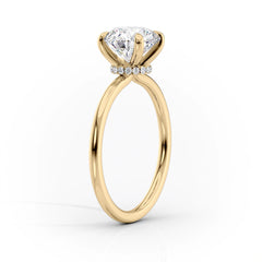 Luminous Glow 1.55 Carat VVS1 Lab-Grown Hidden Halo Engagement Ring in 18K Yellow Gold Standing View