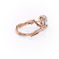 Luminous Glow 1 Carat VVS1 Lab-Grown Oval Pave Engagement Ring in 18K Rose Gold Back Cross View