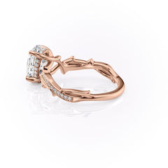 Luminous Glow 1 Carat VVS1 Lab-Grown Oval Pave Engagement Ring in 18K Rose Gold Left Cross View