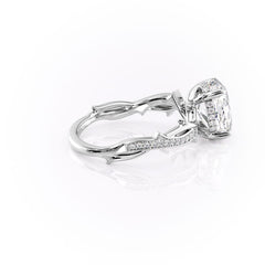 Luminous Glow 1 Carat VVS1 Lab-Grown Oval Pave Engagement Ring in 18K White Gold Right View