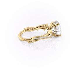 Luminous Glow 1  Carat VVS1 Lab-Grown Oval Pave Engagement Ring in 18K Yellow Gold Right View