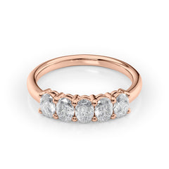 Luminous Orbit 1 Carat VVS1 Lab-Grown Half-Eternity Ring in 18K Rose Gold Front View