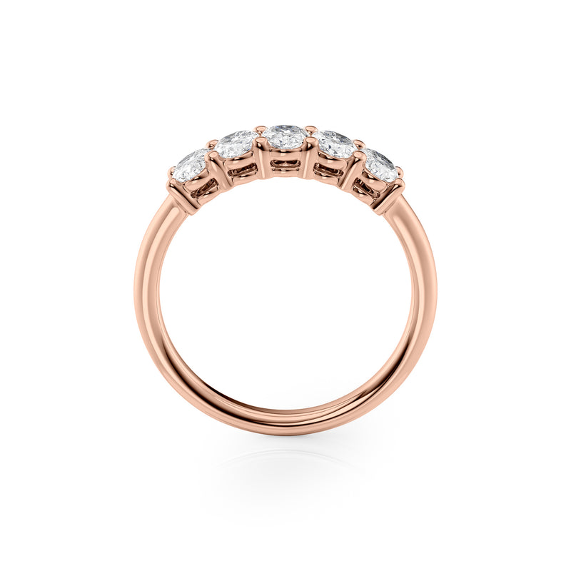 Luminous Orbit 1 Carat VVS1 Lab-Grown Half-Eternity Ring in 18K Rose Gold Side View