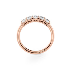 Luminous Orbit 1 Carat VVS1 Lab-Grown Half-Eternity Ring in 18K Rose Gold Side View