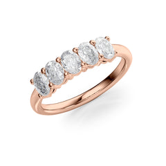 Luminous Orbit 1 Carat VVS1 Lab-Grown Half-Eternity Ring in 18K Rose Gold Standing View