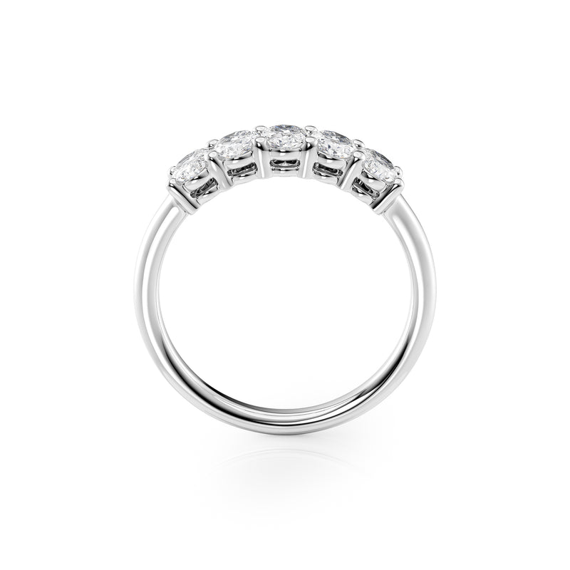 Luminous Orbit 1 Carat VVS1 Lab-Grown Half-Eternity Ring in 18K White Gold Side View