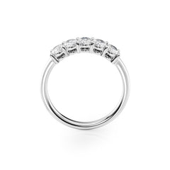 Luminous Orbit 1 Carat VVS1 Lab-Grown Half-Eternity Ring in 18K White Gold Side View