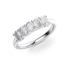 Luminous Orbit 1 Carat VVS1 Lab-Grown Half-Eternity Ring in 18K White Gold Standing View