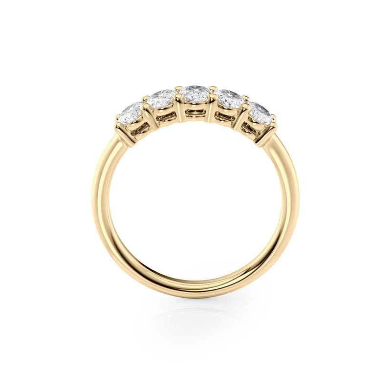 Luminous Orbit 1 Carat VVS1 Lab-Grown Half-Eternity Ring in 18K Yellow Gold Side View