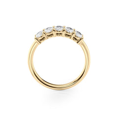 Luminous Orbit 1 Carat VVS1 Lab-Grown Half-Eternity Ring in 18K Yellow Gold Side View