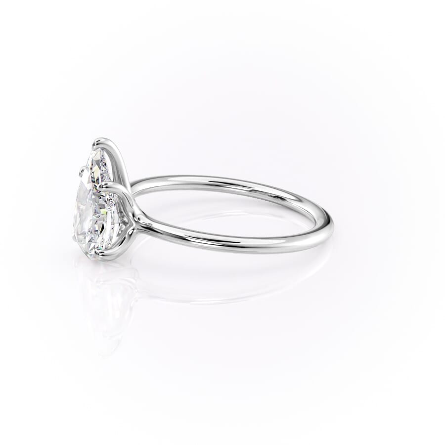 Luminous Pear 2 Carat VVS1 Lab-Grown Solitaire Engagement Ring in 18K White Gold Left Side View