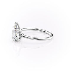 Luminous Pear 2 Carat VVS1 Lab-Grown Solitaire Engagement Ring in 18K White Gold Left Side View