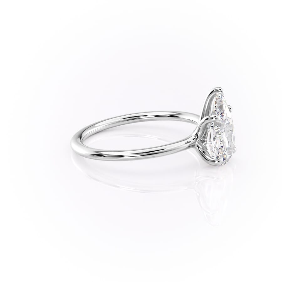 Luminous Pear 2 Carat VVS1 Lab-Grown Solitaire Engagement Ring in 18K White Gold Right Side View