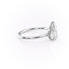 Luminous Pear 2 Carat VVS1 Lab-Grown Solitaire Engagement Ring in 18K White Gold Right Side View