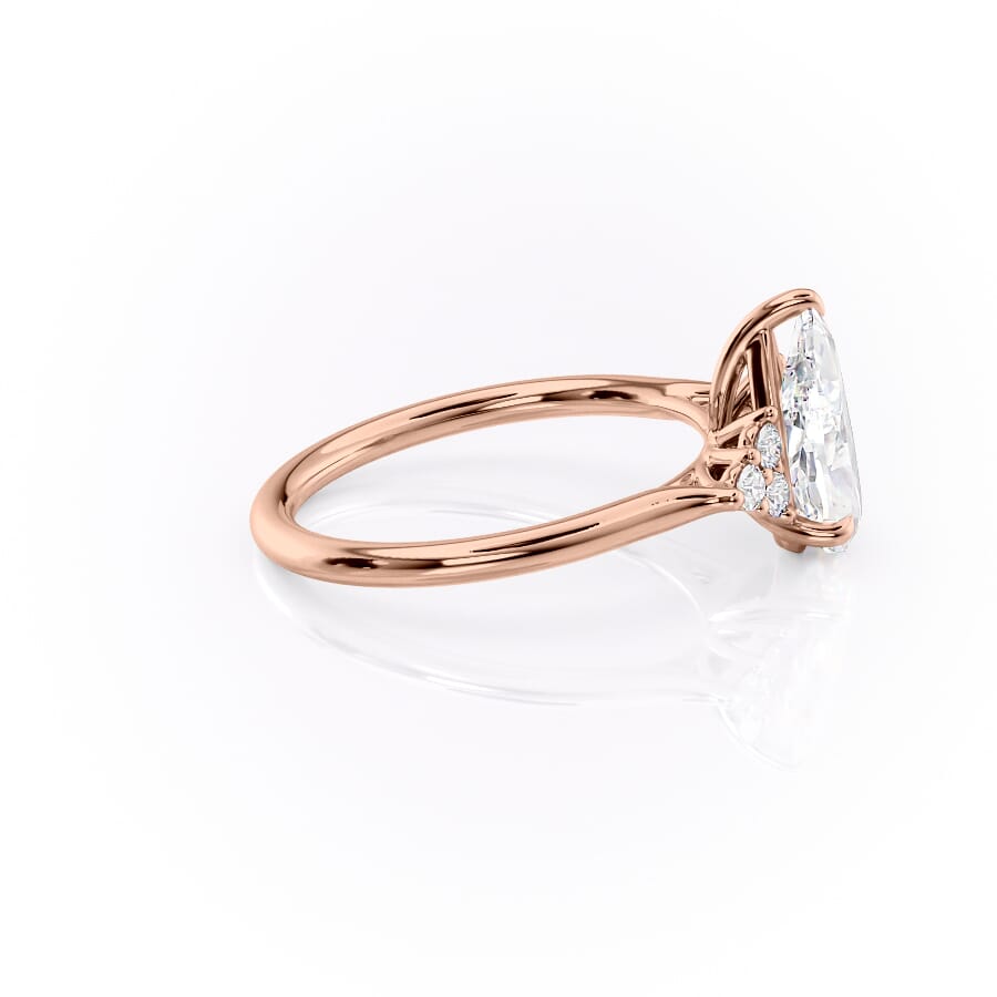 Luna Cascade 3.50 Carat VVS Lab-Grown Pear Engagement Ring in 18K Rose Gold Right View
