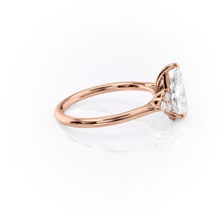 Luna Cascade 3.50 Carat VVS Lab-Grown Pear Engagement Ring in 18K Rose Gold Right View