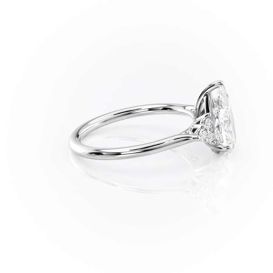 Luna Cascade 3.50 Carat VVS Lab-Grown Pear Engagement Ring in 18K White Gold Right View