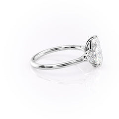 Luna Cascade 3.50 Carat VVS Lab-Grown Pear Engagement Ring in 18K White Gold Right View