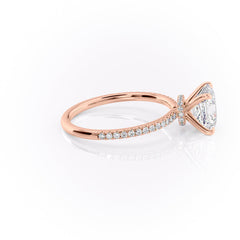Lunar Grace 1.66 Carat VVS1 Lab-Grown Asscher Hidden Halo Pave Engagement Ring in 18K Rose Gold Right View
