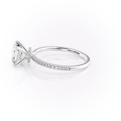 Lunar Grace 1.66 Carat VVS1 Lab-Grown Asscher Hidden Halo Pave Engagement Ring in 18K White Gold Left View