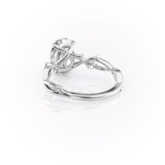 Lustrella 2.50 Carat Oval VVS1 Lab-Grown Three Stone Engagement Ring 18K White Gold Left Side Cross_1 View