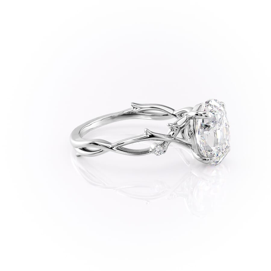 Lustrella 2.50 Carat Oval VVS1 Lab-Grown Three Stone Engagement Ring 18K White Gold Right_1 View