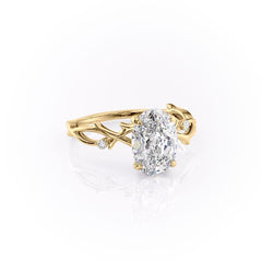 Lustrella 2.50 Carat Oval VVS1 Lab-Grown Three Stone Engagement Ring 18K Yellow Gold Right Cross_1 View