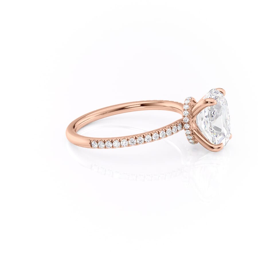 Lustrous Radiance 2 Carat VVS1 Lab-Grown Hidden Halo Pave Engagement Ring in 18K Rose Gold Right View