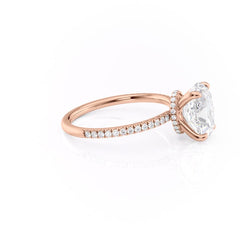 Lustrous Radiance 2 Carat VVS1 Lab-Grown Hidden Halo Pave Engagement Ring in 18K Rose Gold Right View