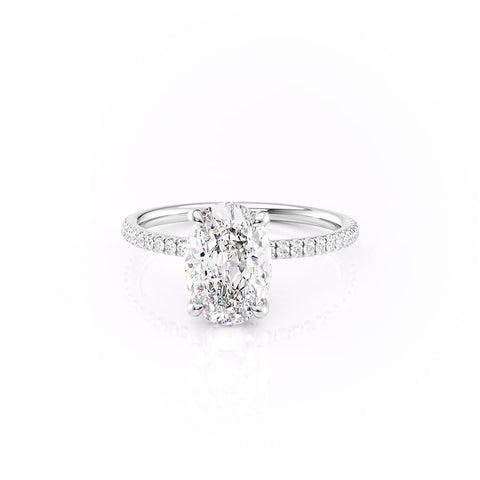 Lustrous Radiance 2 Carat VVS Lab-Grown Hidden Halo Pave Engagement Ring in 18K Gold