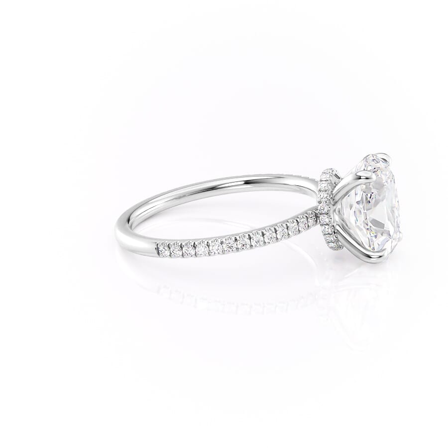 Lustrous Radiance 2 Carat VVS1 Lab-Grown Hidden Halo Pave Engagement Ring in 18K White Gold Right View