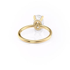 Lustrous Radiance 2 Carat VVS1 Lab-Grown Hidden Halo Pave Engagement Ring in 18K Yellow Gold Back View