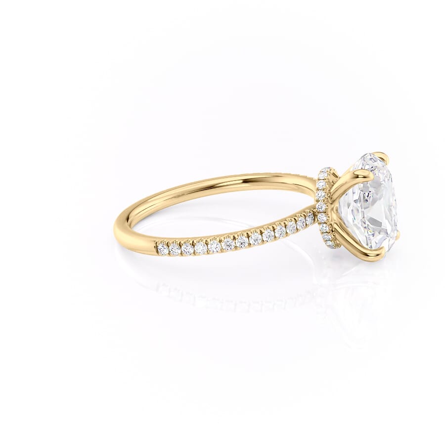Lustrous Radiance 2 Carat VVS1 Lab-Grown Hidden Halo Pave Engagement Ring in 18K Yellow Gold Right View