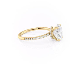 Lustrous Radiance 2 Carat VVS1 Lab-Grown Hidden Halo Pave Engagement Ring in 18K Yellow Gold Right View