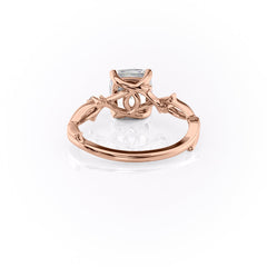 Lustrous Whim 1.50 Carat VVS1 Lab-Grown Cushion Three Stone Engagement Ring in 18K Rose Gold Back View