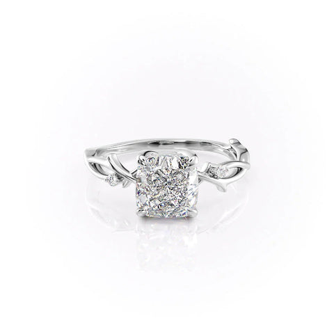 Lustrous Whim 1.50 Carat VVS Lab-Grown Cushion Three Stone Engagement Ring in 18K Gold